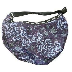 Hawaii Spirit Canvas  Crossbody Blue Hibiscus Tropical Sea Turtle Beach Coastal